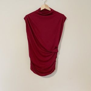 Draped/rouched Red Women's Top